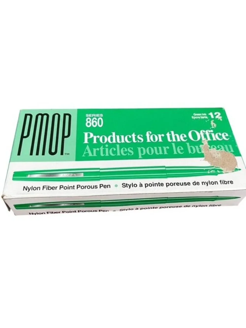 Vintage Box Paper Mate PMOP 860 Green Nylon Fiber Point Porous Pens